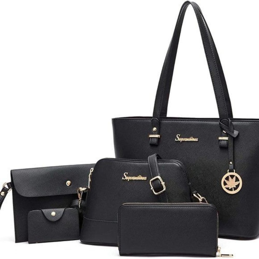5pcs Purse Handbag for Women Wallet Tote Bag Shoulder Bags Top Handle Sa…